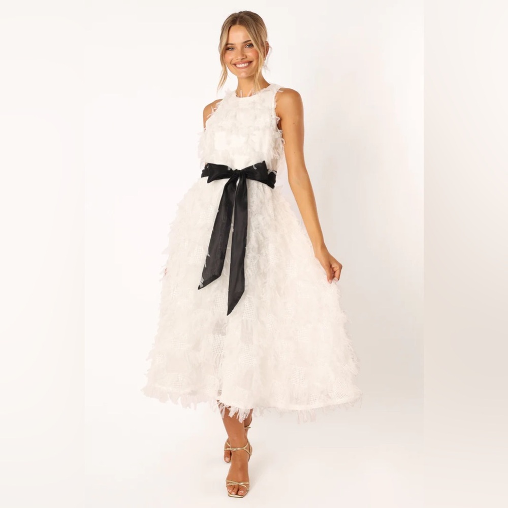 Petal & Pup Florence Feathered Midi Dress